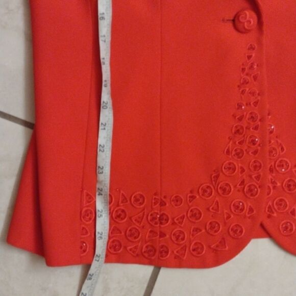 Stella Louise beaded red one button jacket size 12 vintage - Picture 11 of 12